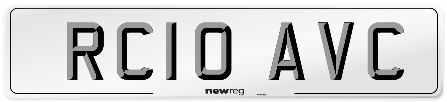 RC10 AVC Number Plate from New Reg